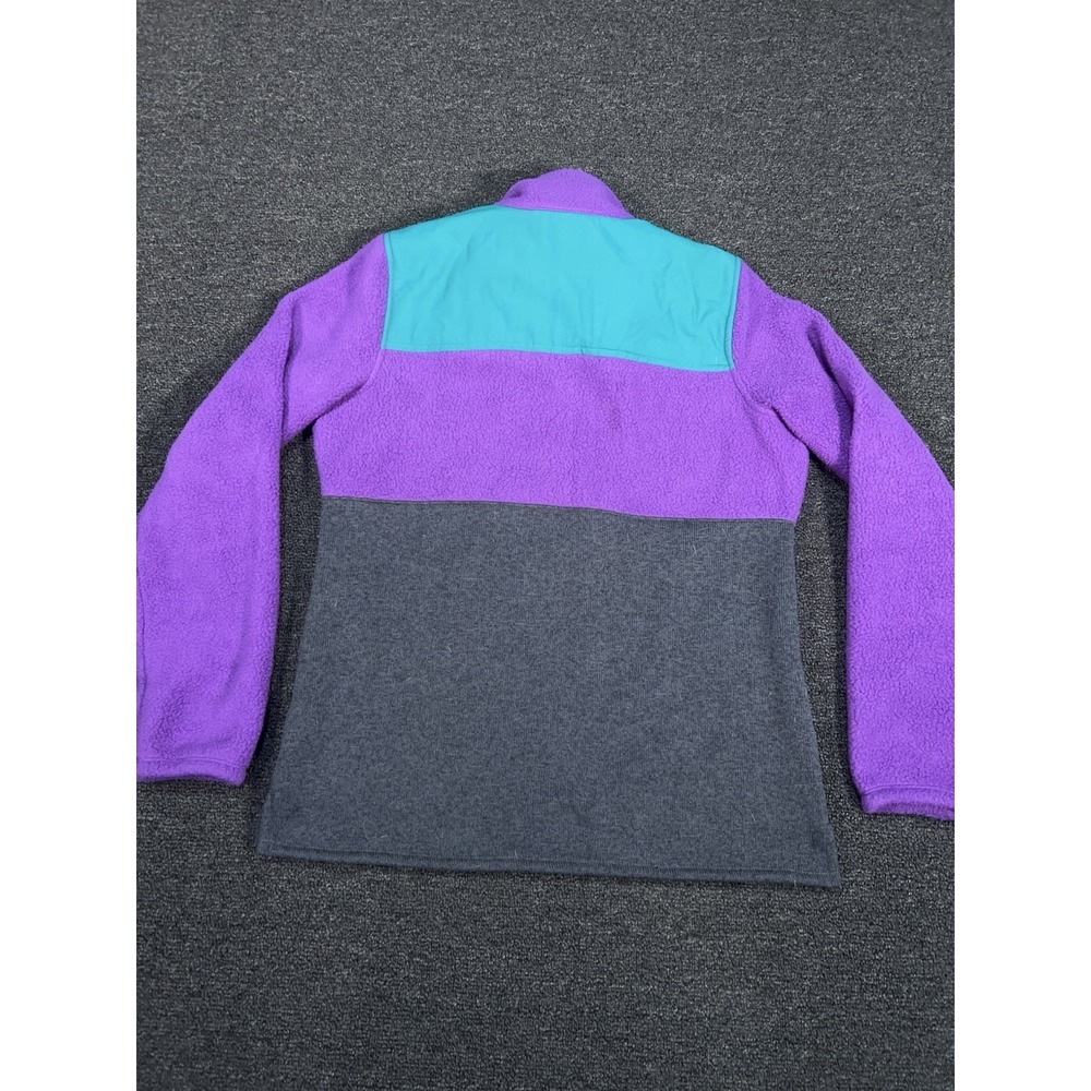 LL Bean Sweater Women Small Fleece 1/4 Zip Pullover Color Block Mountain Classic - Picture 2 of 6